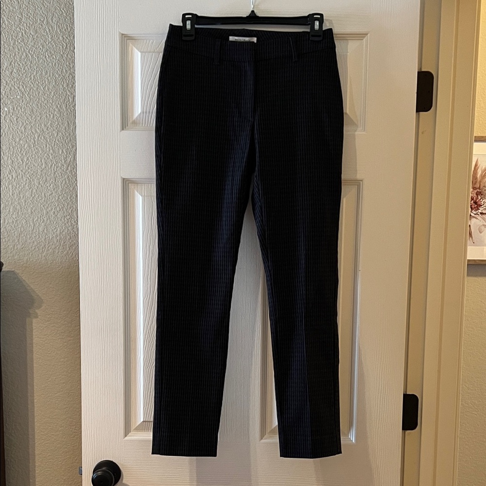 White House Black Market Charcoal Striped Slim Ankle Trousers